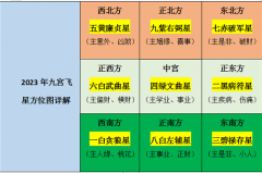 麦玲玲2023年九宫飞星方位图详解   兔年家居风水位置布局